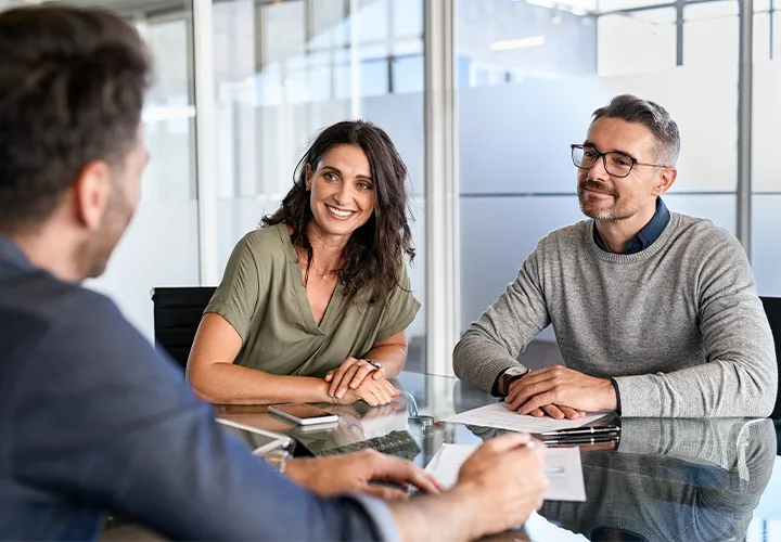 Couple receiving financial advice